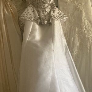 Size 14 peplum with and silver wedding dress